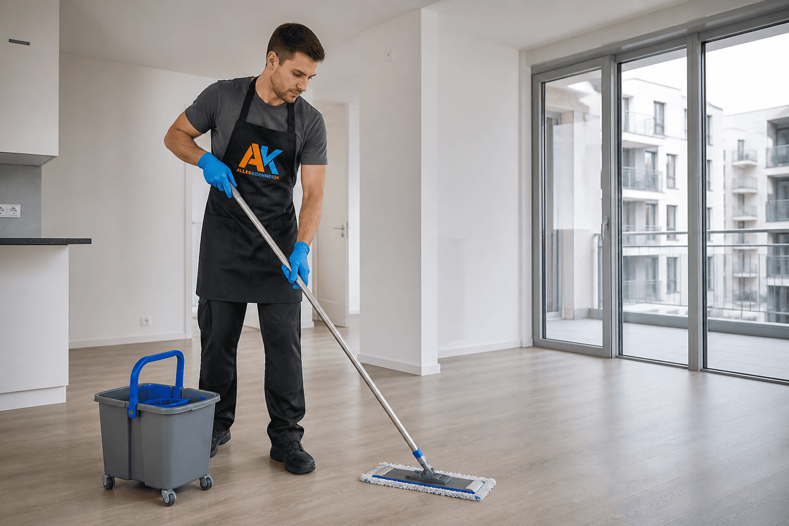 Bauendreinigung je qm – typischer Einsatz (Symbolbild)