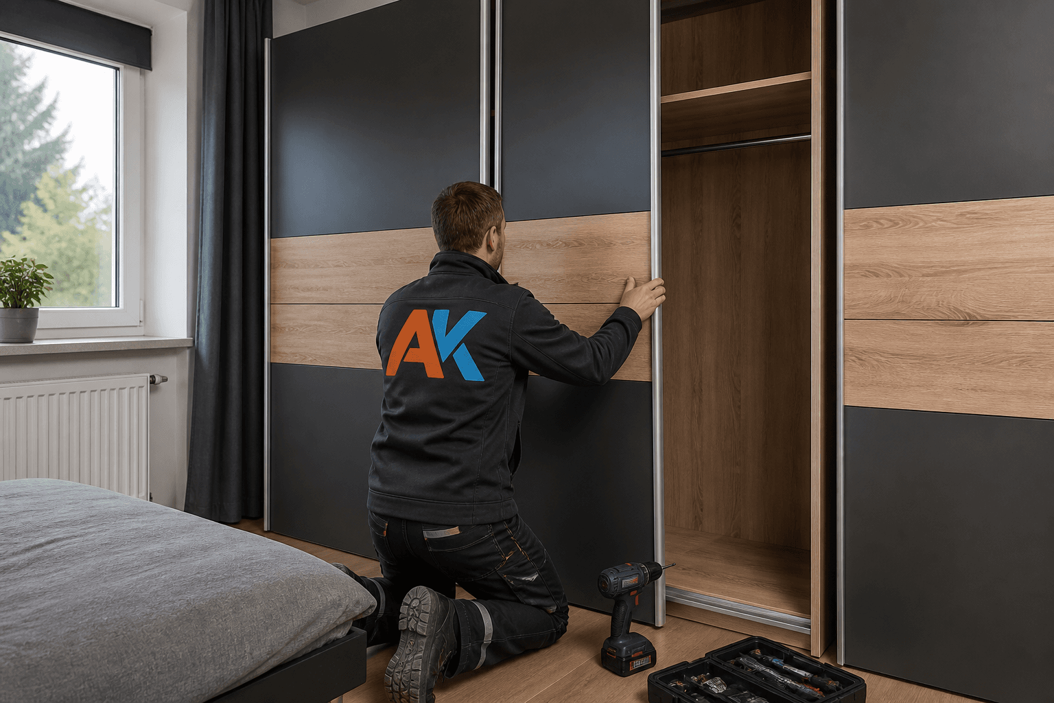 Kleiderschrank montieren – typischer Einsatz (Symbolbild)