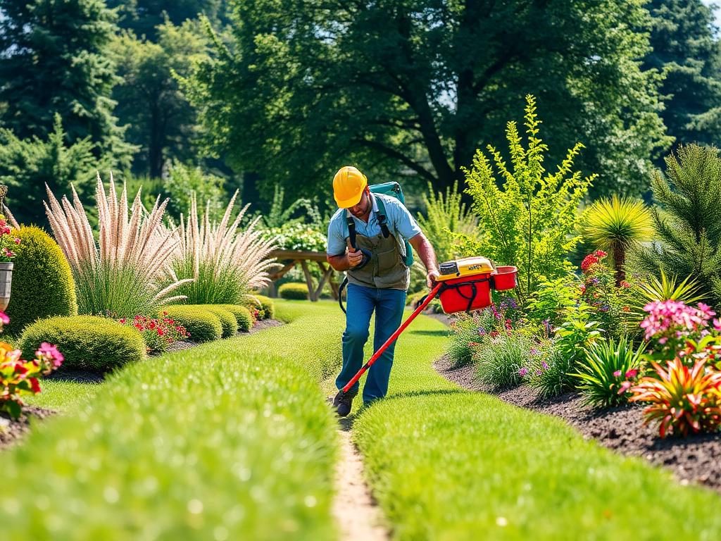 Garten- und Außenpflege auf einem Gelände